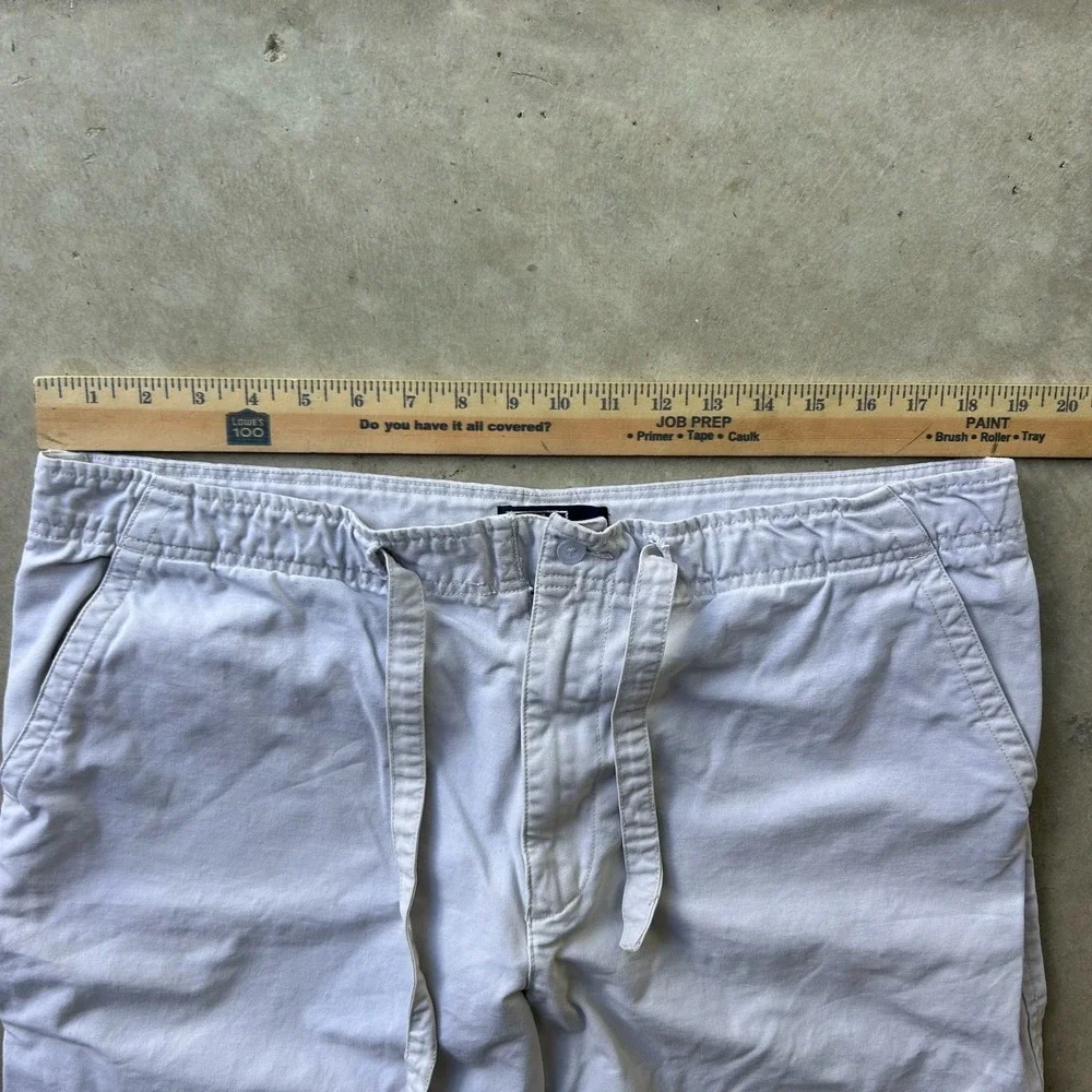 Polo Ralph Lauren Mens Drawstring Pants Light Gray Cotton Twill 38x28
